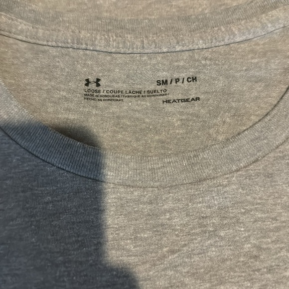 Under Armor Grey Cotton Airforce Design short sleeve. Adult small. - Picture 3 of 3